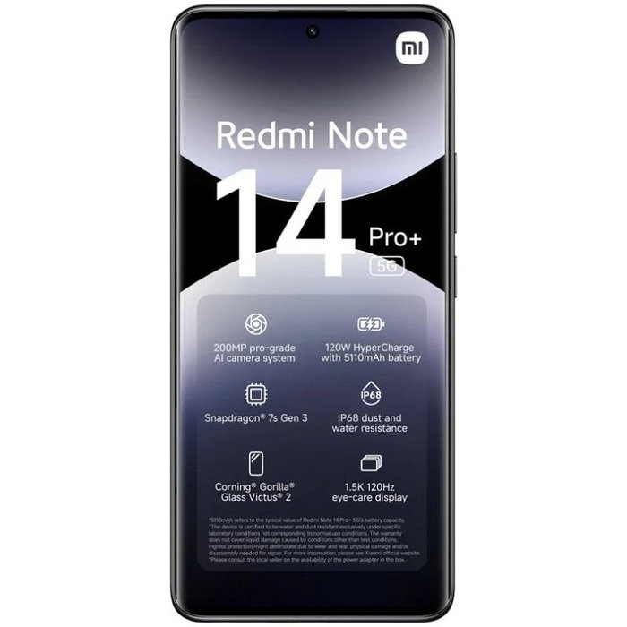Xiaomi Redmi Note 14 Pro+ 5G 8GB RAM 256GB Midnight Black Xiaomi Redmi Note 14 Pro+ 5G 8GB RAM 256GB Midnight Black
